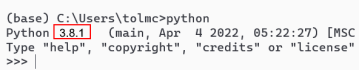 图 1-5 查看Python 版本